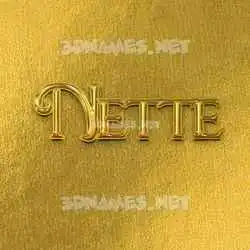 nette in All Gold style - 3D name wallpaper