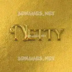 netty in All Gold style - 3D name wallpaper