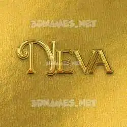 neva in All Gold style - 3D name wallpaper