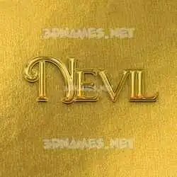 nevil in All Gold style - 3D name wallpaper