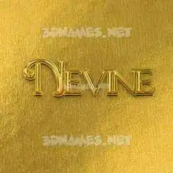 nevine in All Gold style - 3D name wallpaper