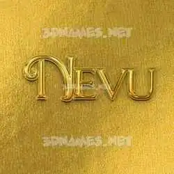 nevu in All Gold style - 3D name wallpaper