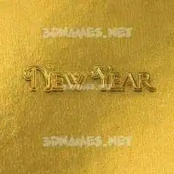 new year in All Gold style - 3D name wallpaper