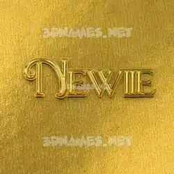 newiie in All Gold style - 3D name wallpaper
