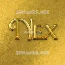 nex in All Gold style - 3D name wallpaper