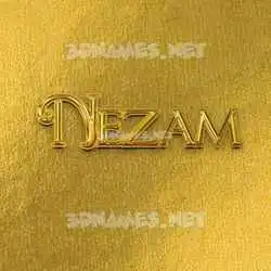 nezam in All Gold style - 3D name wallpaper