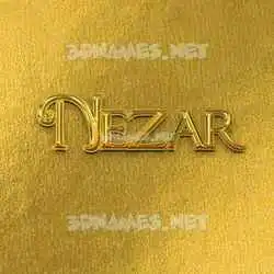 nezar in All Gold style - 3D name wallpaper