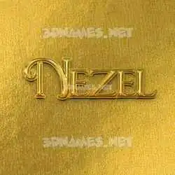 nezel in All Gold style - 3D name wallpaper