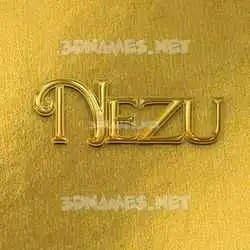 nezu in All Gold style - 3D name wallpaper