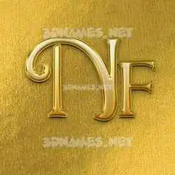 nf in All Gold style - 3D name wallpaper