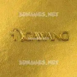 ngawang in All Gold style - 3D name wallpaper
