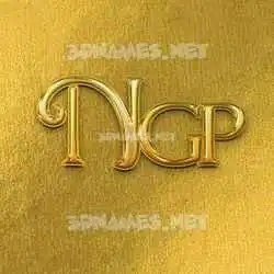 ngp in All Gold style - 3D name wallpaper