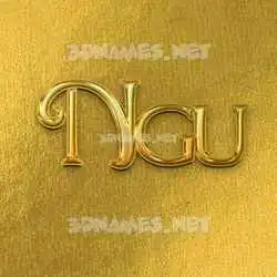 ngu in All Gold style - 3D name wallpaper