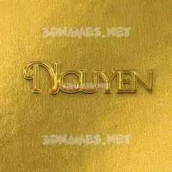 nguyen in All Gold style - 3D name wallpaper