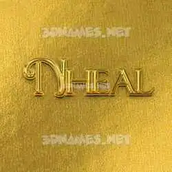 nheal in All Gold style - 3D name wallpaper