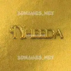 nheeda in All Gold style - 3D name wallpaper