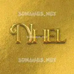 nhel in All Gold style - 3D name wallpaper