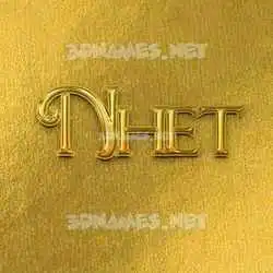 nhet in All Gold style - 3D name wallpaper