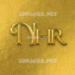 nhr in All Gold style - 3D name wallpaper
