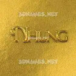 nhung in All Gold style - 3D name wallpaper