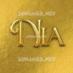 nia in All Gold style - 3D name wallpaper