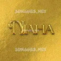 niaha in All Gold style - 3D name wallpaper