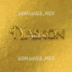 niaskon in All Gold style - 3D name wallpaper