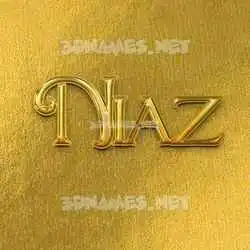 niaz in All Gold style - 3D name wallpaper