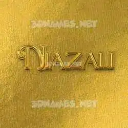 niazali in All Gold style - 3D name wallpaper