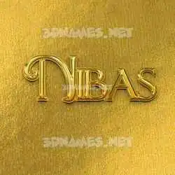 nibas in All Gold style - 3D name wallpaper