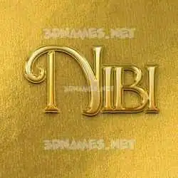 nibi in All Gold style - 3D name wallpaper