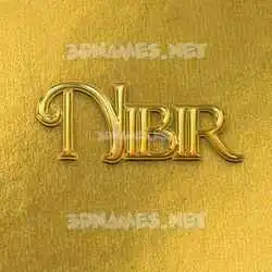 nibir in All Gold style - 3D name wallpaper