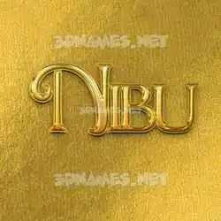 nibu in All Gold style - 3D name wallpaper