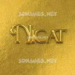 nicat in All Gold style - 3D name wallpaper