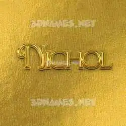 nichol in All Gold style - 3D name wallpaper