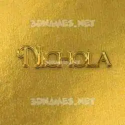 nichola in All Gold style - 3D name wallpaper
