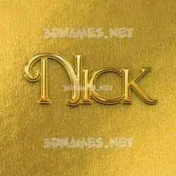 nick in All Gold style - 3D name wallpaper
