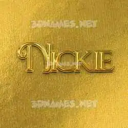 nickie in All Gold style - 3D name wallpaper