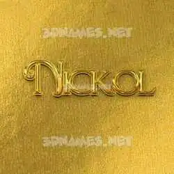 nickol in All Gold style - 3D name wallpaper