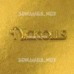 nickolls in All Gold style - 3D name wallpaper