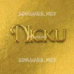 nicku in All Gold style - 3D name wallpaper