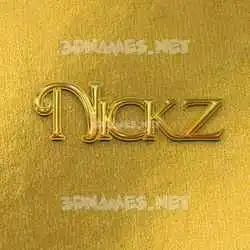 nickz in All Gold style - 3D name wallpaper