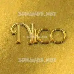 nico in All Gold style - 3D name wallpaper