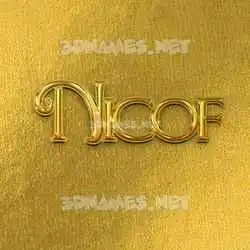 nicof in All Gold style - 3D name wallpaper