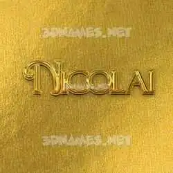 nicolai in All Gold style - 3D name wallpaper
