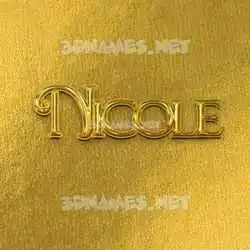 nicole in All Gold style - 3D name wallpaper
