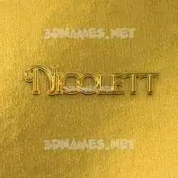 nicolett in All Gold style - 3D name wallpaper