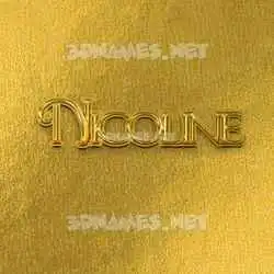nicoline in All Gold style - 3D name wallpaper