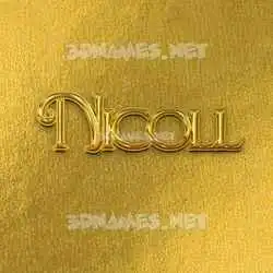 nicoll in All Gold style - 3D name wallpaper