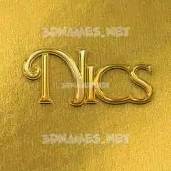 nics in All Gold style - 3D name wallpaper